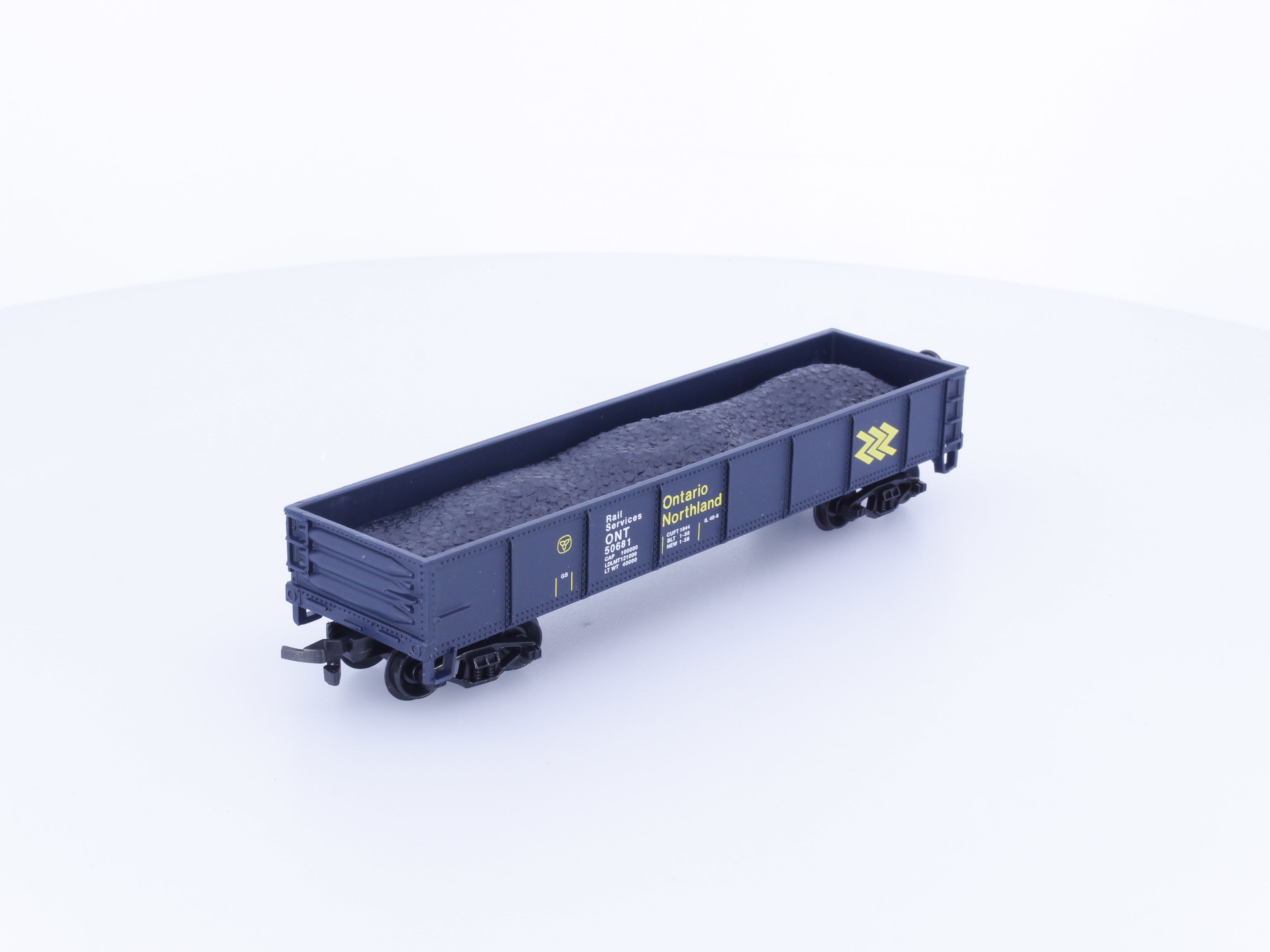 Life-Like 8462B HO Gondola with Coal Load Ontario Northland (ONT) 50681