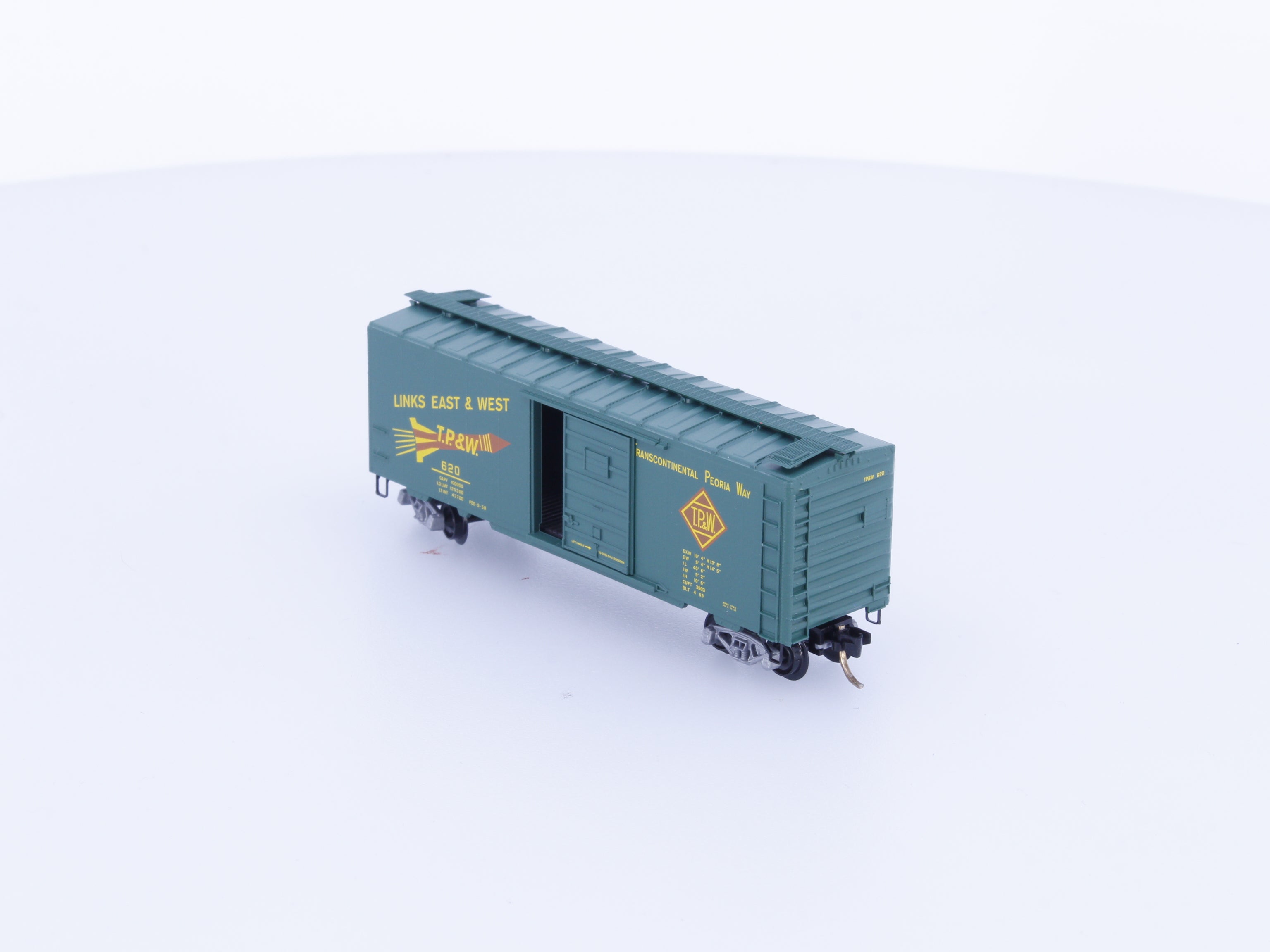 Micro Trains 20120 N 40' Standard Box Car Single Door Toledo Peoria and Western (TPW) 620