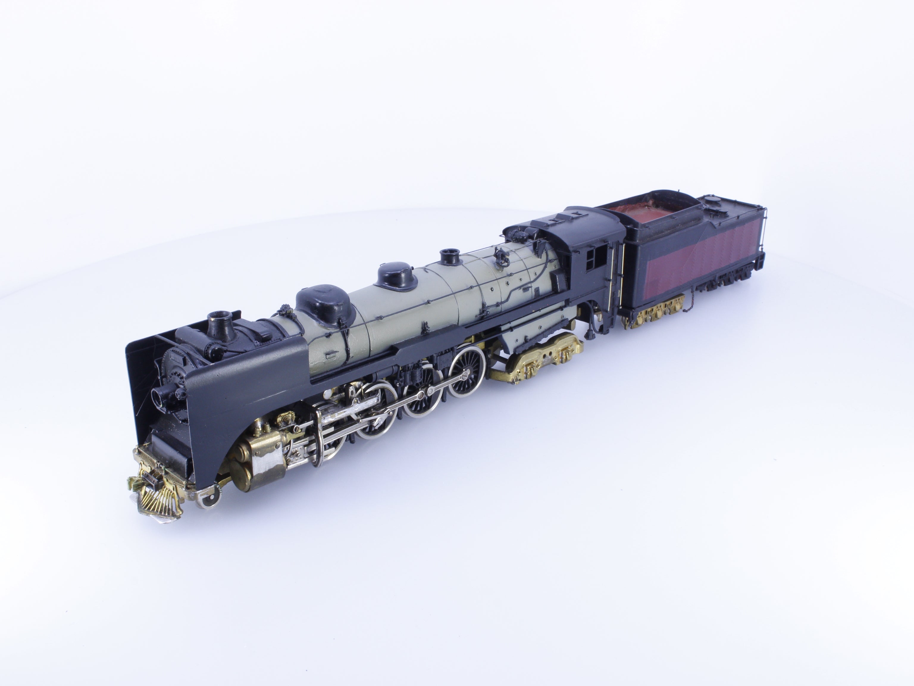 Tenshodo 484N HO Brass 4-8-4 Northern Steam Locomotive Partially Painted, Unlettered Canadian Pacific (CP) Analog DC