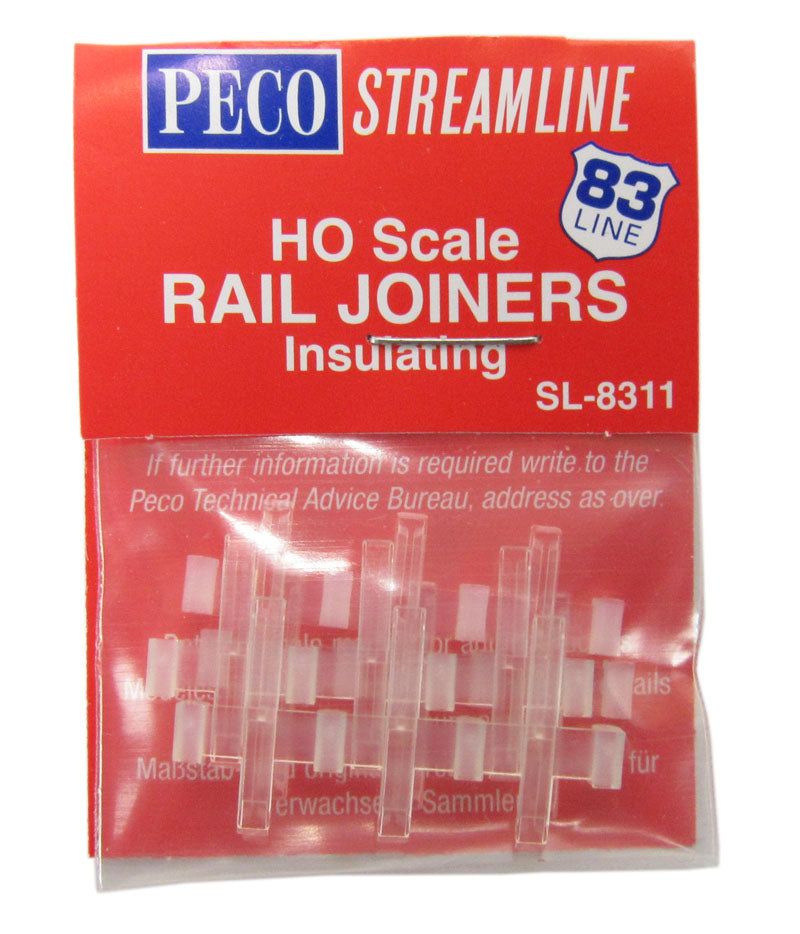 Peco HO SL8311 Code 83 Insulated Rail Joiners -- North American Style pkg(9)