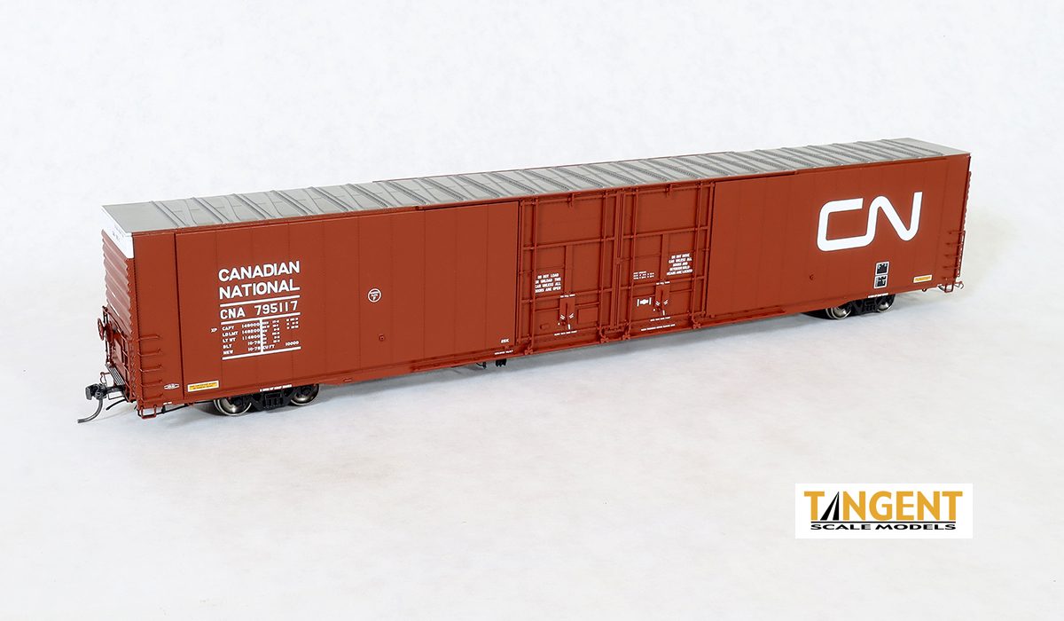 Tangent HO 25039-02 Canadian National (CN) "Delivery 10-1978" Greenville 86' Double Plug Door Box Car - #795104