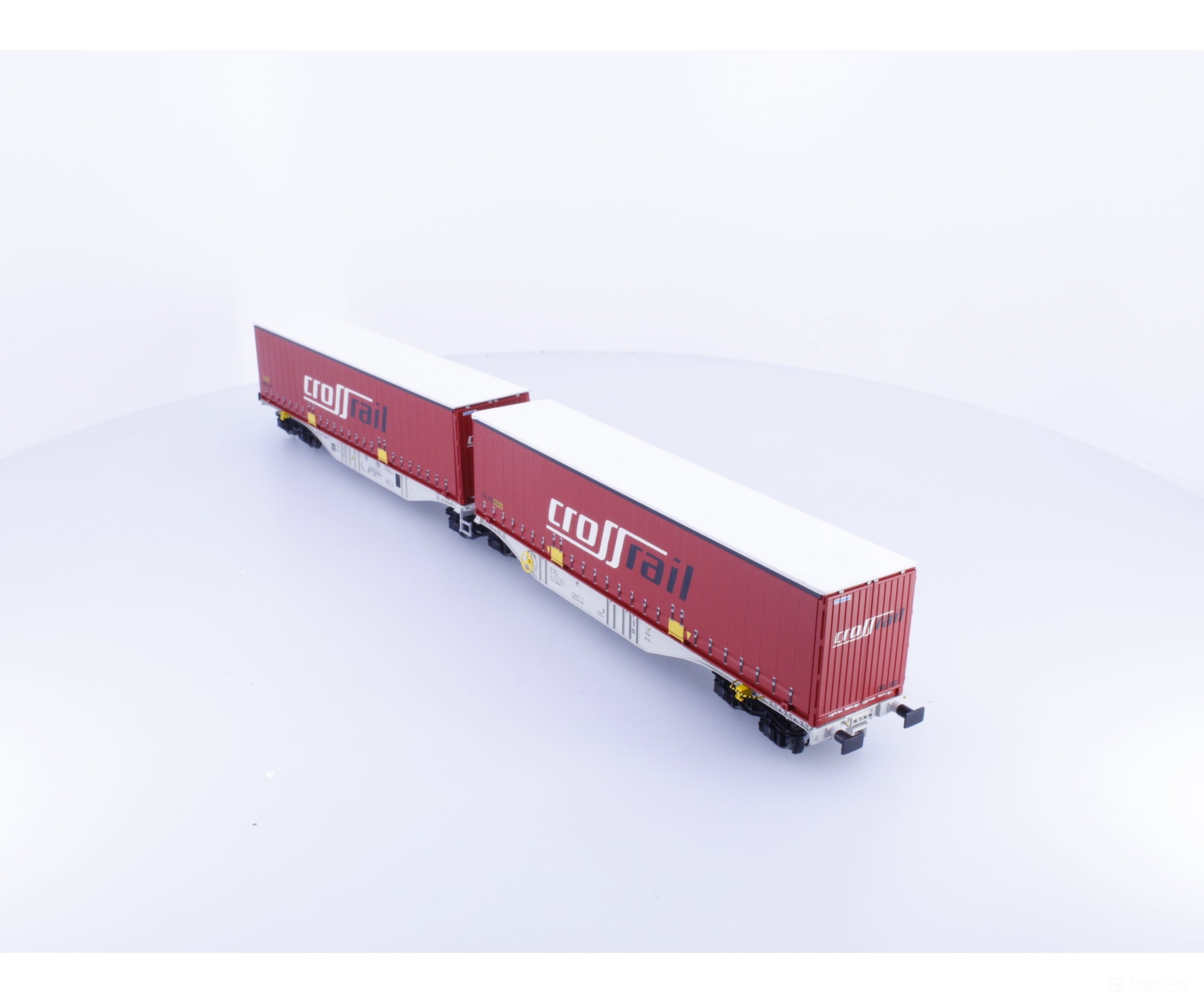 A.C.M.E. 90104 HO SBB-CFF-FFS Cargo Crossrail Dual Intermodal Flat Cars with Containers - European Freight Cars