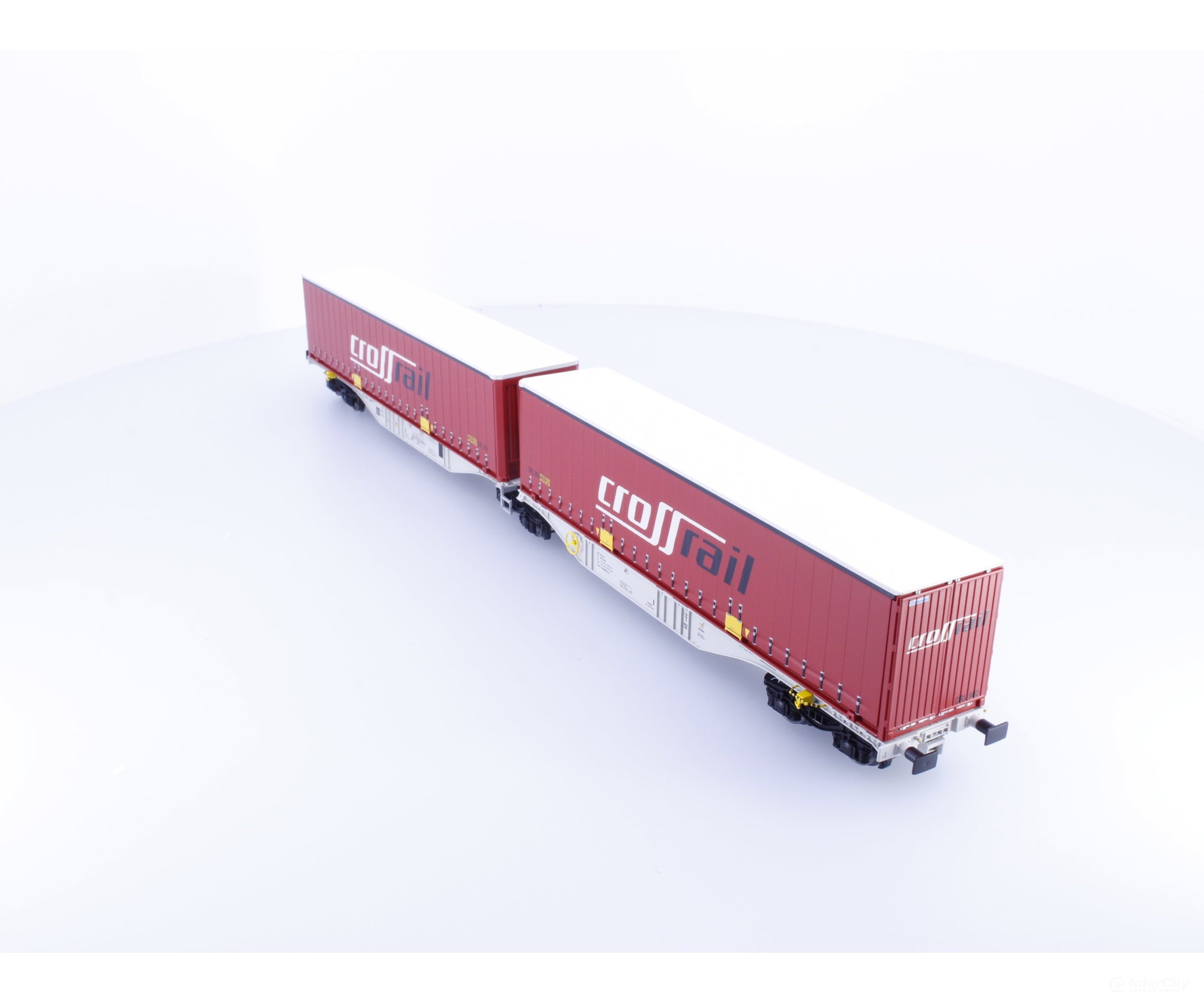 A.C.M.E. 90105 HO SBB-CFF-FFS Cargo Crossrail Dual Intermodal Flat Cars with Containers - European Freight Cars