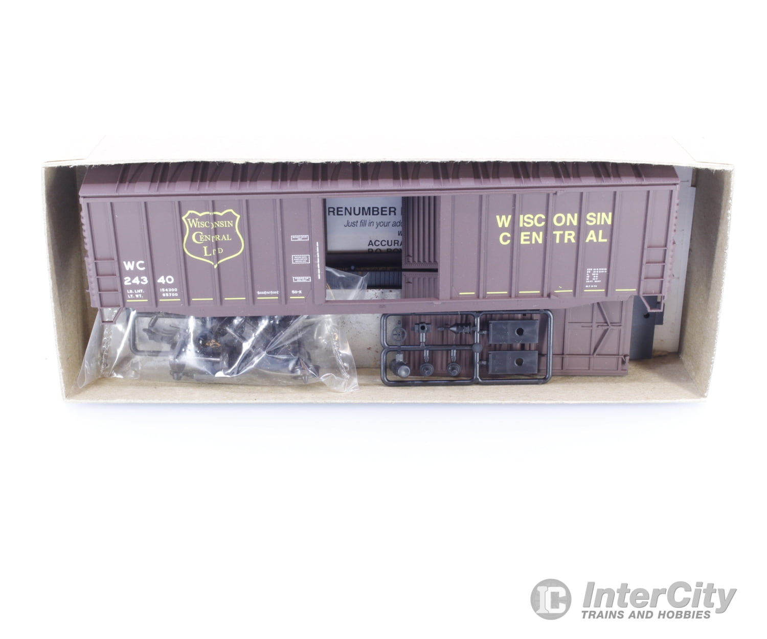 Accurail 5638 HO 50’ Ext. Post. Boxcar Wisconsin Central (WC) 24340 Freight Cars