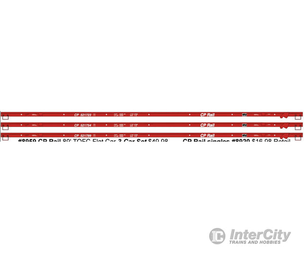 Accurail Inc Ho 8959 89 Tofc Intermodal Flatcar 3-Pack - Kit -- Canadian Pacific #521723 521754