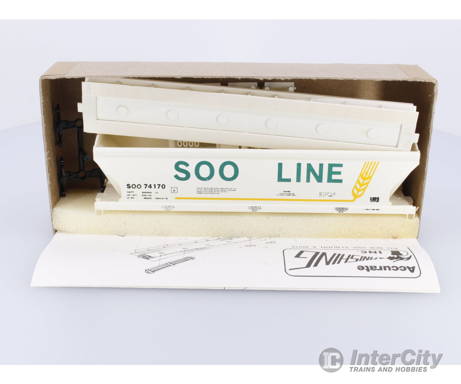 Accurate Finishing Inc. 1062 HO 3 Bay Centerflow Hopper Car Soo Line (SOO) 74170 Freight Cars
