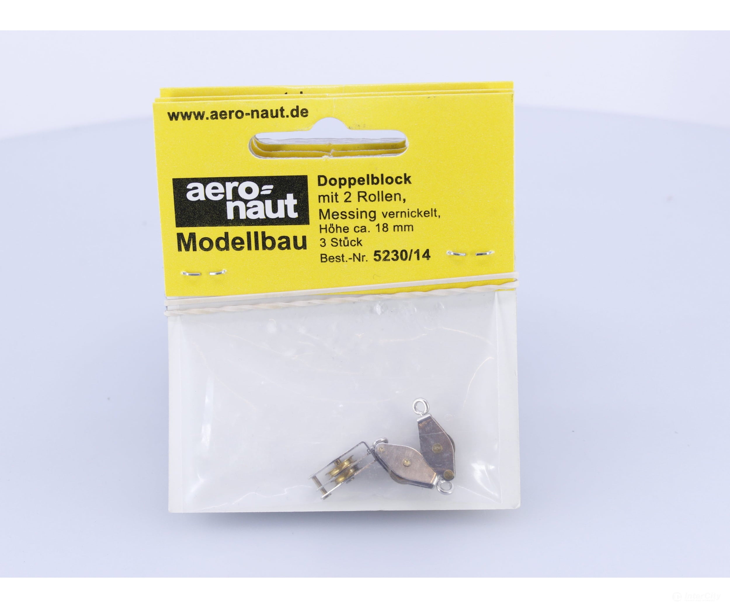 Aero-Naut 5230/14 18mm Nickle-Plated Brass Double Block Roller 3 Pcs #2 Parts