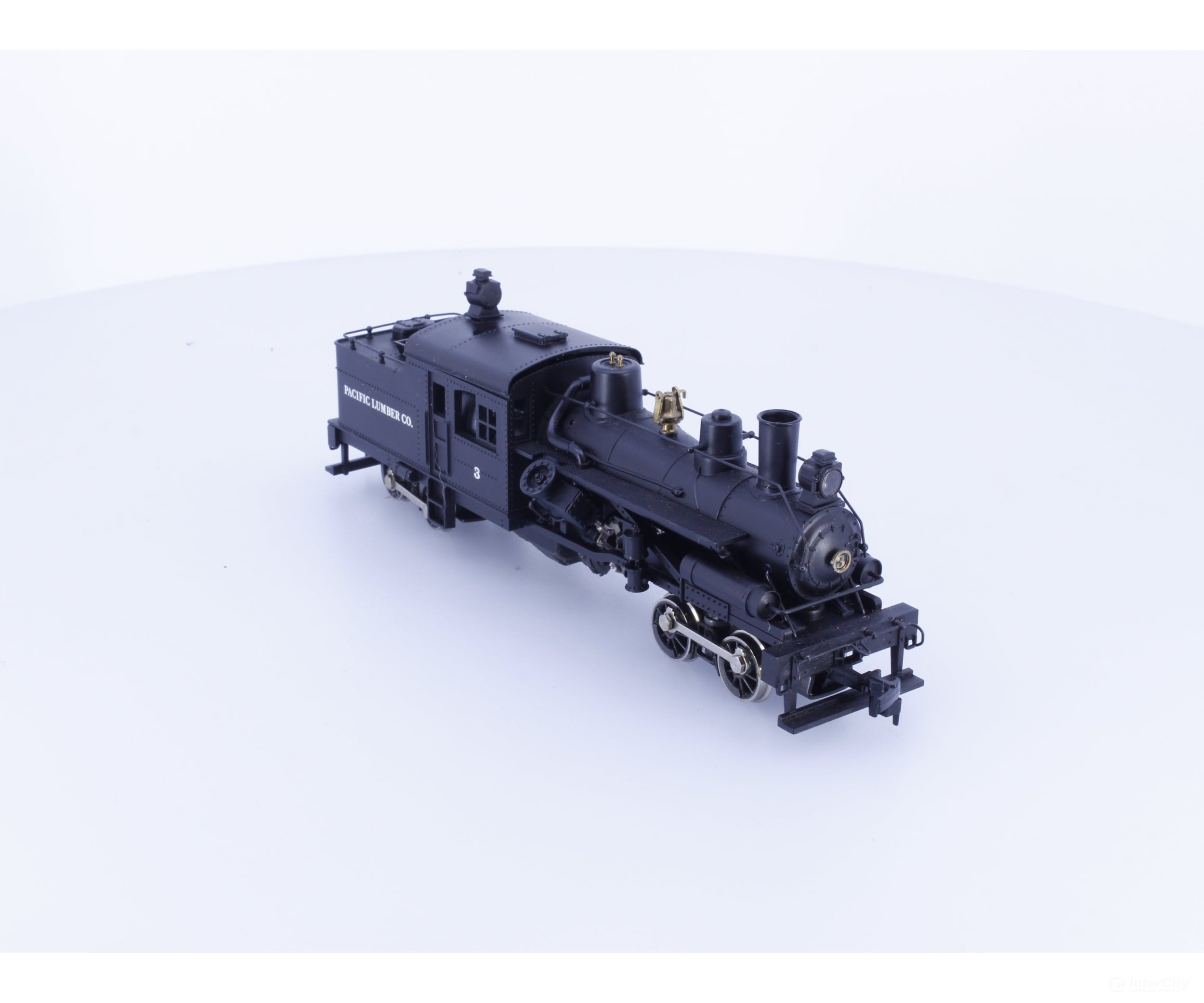 AHM Minitrains 5168-E HO 2 Truck Heisler Steam Locomotive Pacific Lumber Co (PLCo) 3 Analog DC - Locomotives