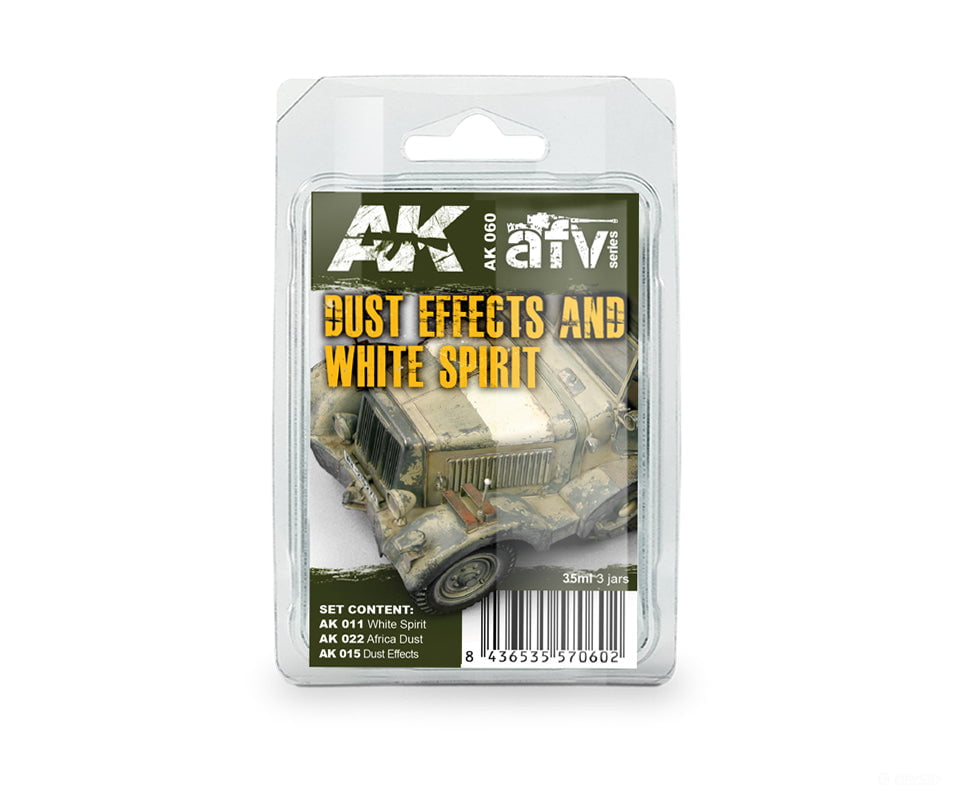AK Interactive AK060 Dust Effects with White Spirit (35ml x 3) - Weathering