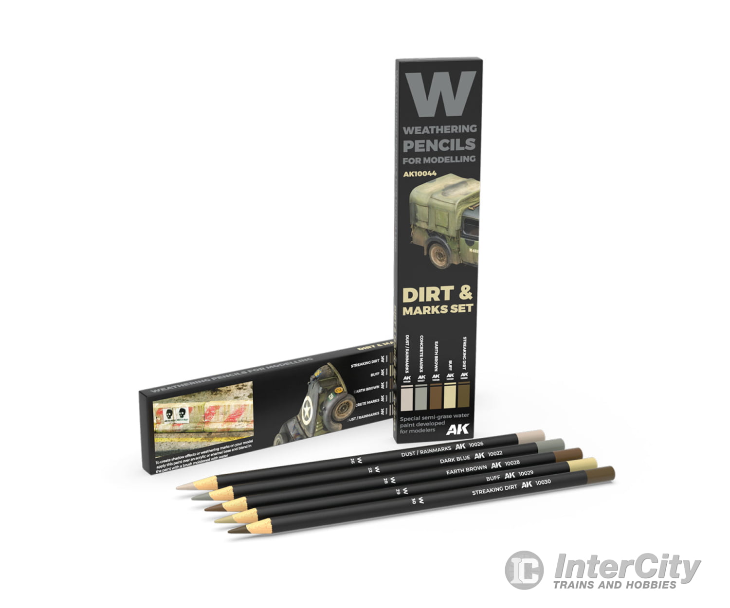 Ak Interactive Ak10044 Weathering Pencils - Dirt & Marks Set