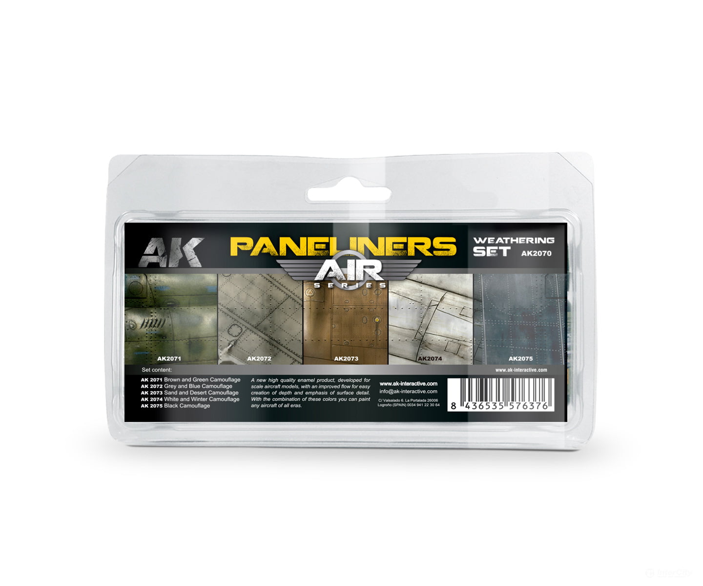 AK Interactive AK2070 Panel Liners Weathering Set - Air Series Weathering