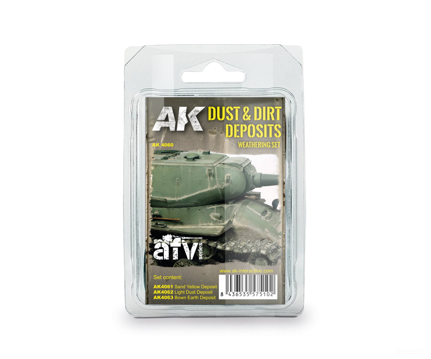 AK Interactive AK4060 Dust & Dirt Seposits Weathering Set Weathering