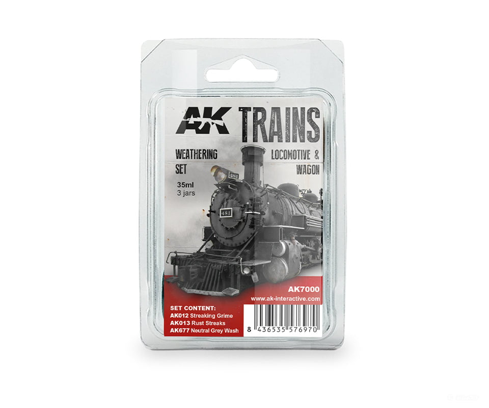Ak Interactive Ak7000 Trains Locomotive & Wagon Weathering Set