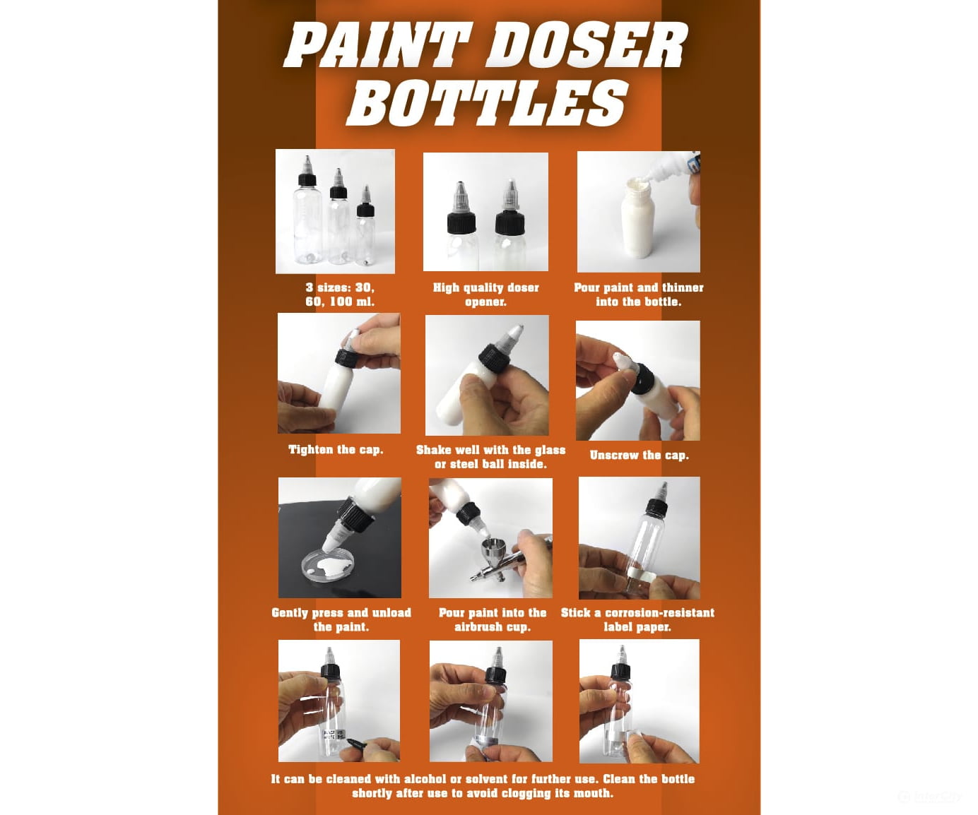 AK Interactive AK9046 Paint Doser Bottles - 4 pcs - 30ml Tools