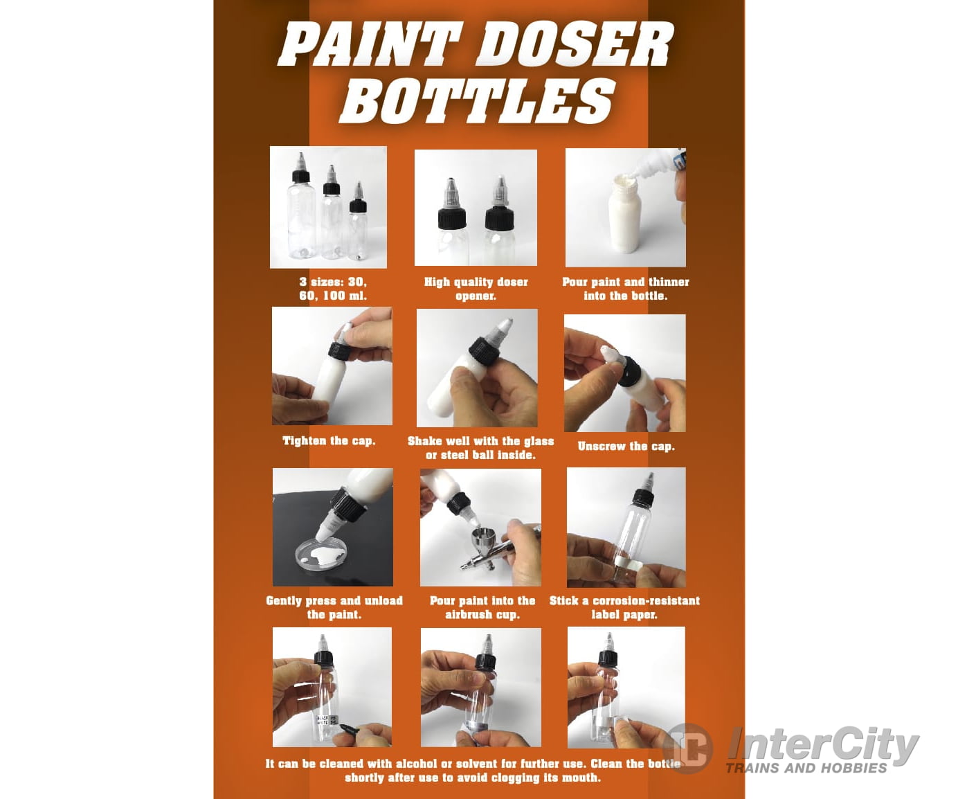 AK Interactive AK9046 Paint Doser Bottles - 4 pcs - 30ml Tools
