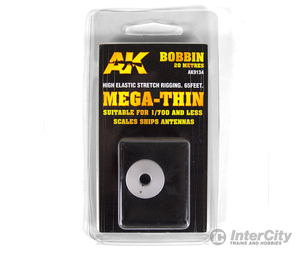 AK Interactive AK9134 High Elastic Stretch Rigging - 65 Feet - Mega-Thin Detailing Parts