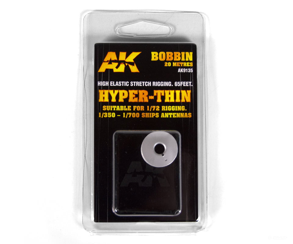 AK Interactive AK9135 High Elastic Stretch Rigging - 65 Feet - Hyper-Thin Detailing Parts