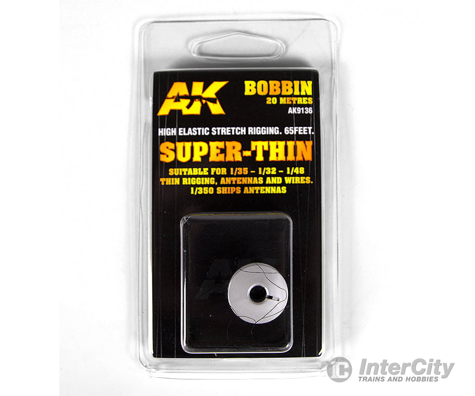 AK Interactive AK9136 High Elastic Stretch Rigging - 65 Feet - Super-Thin Detailing Parts