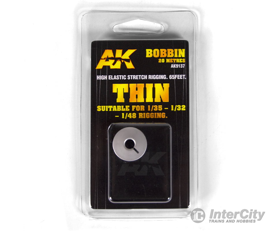 AK Interactive AK9137 High Elastic Stretch Rigging - 65 Feet - Thin Detailing Parts