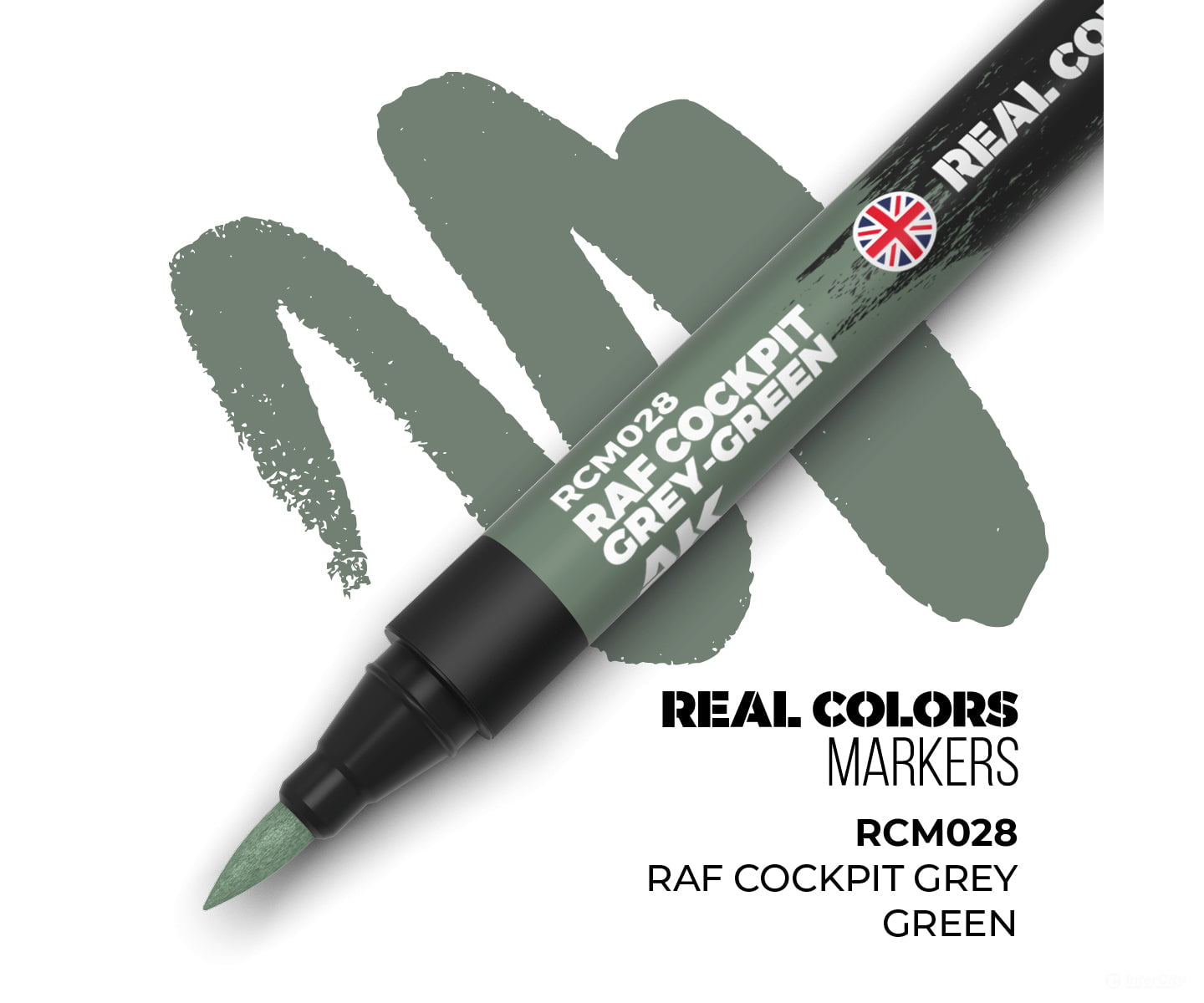 AK Interactive Real Color RC Markers RCM028 RAF Cockpit Grey-Green- 1 pc - Paint