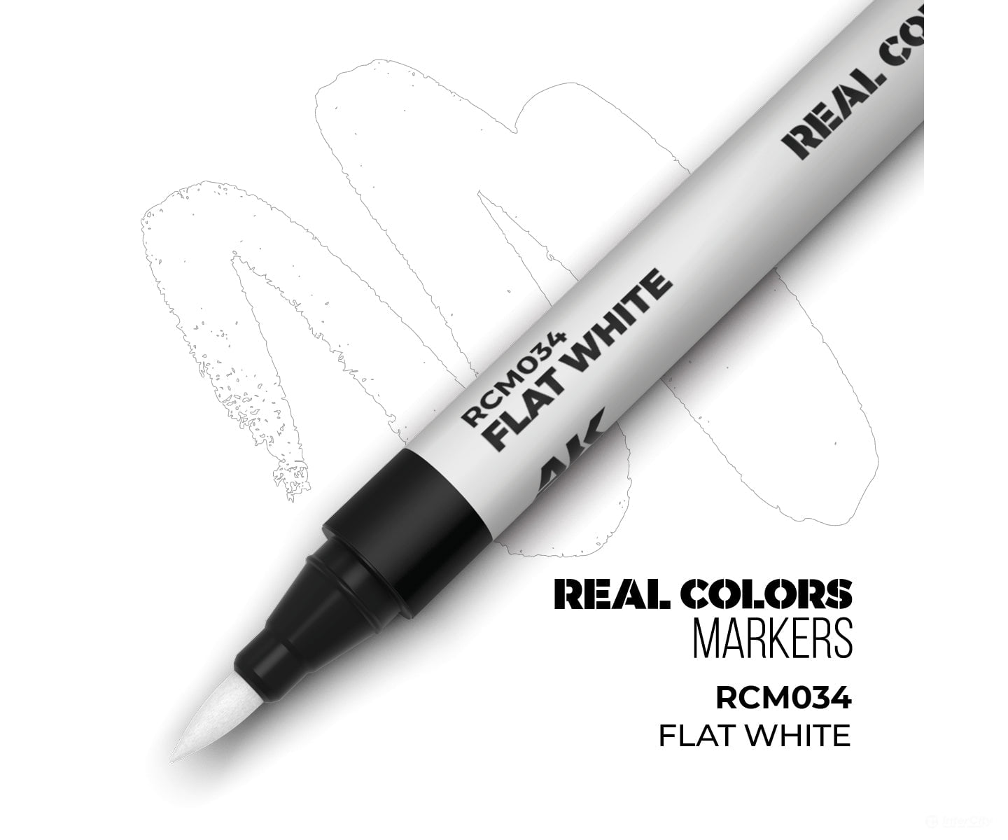 AK Interactive Real Color RC Markers RCM034 Flat White - 1 pc - Paint