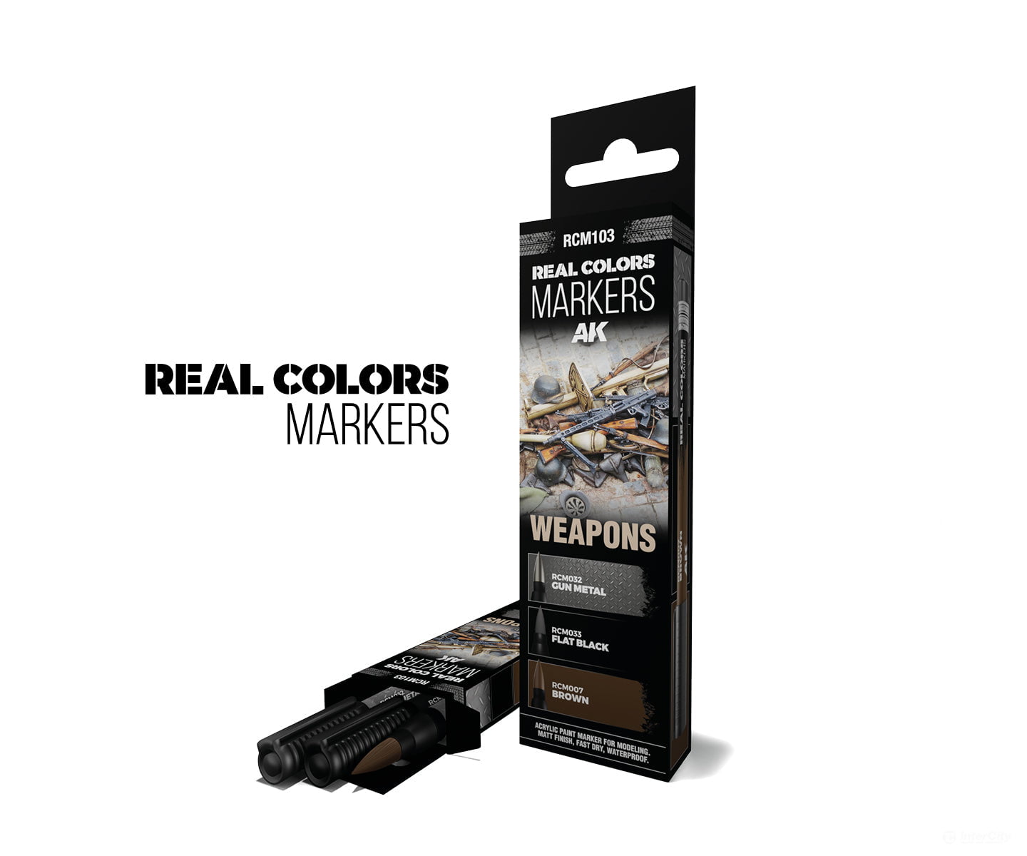 AK Interactive Real Color RC Markers RCM103 German WWII Colors Set (3 Markers - RCM017 RCM018 RCM020) - Paint