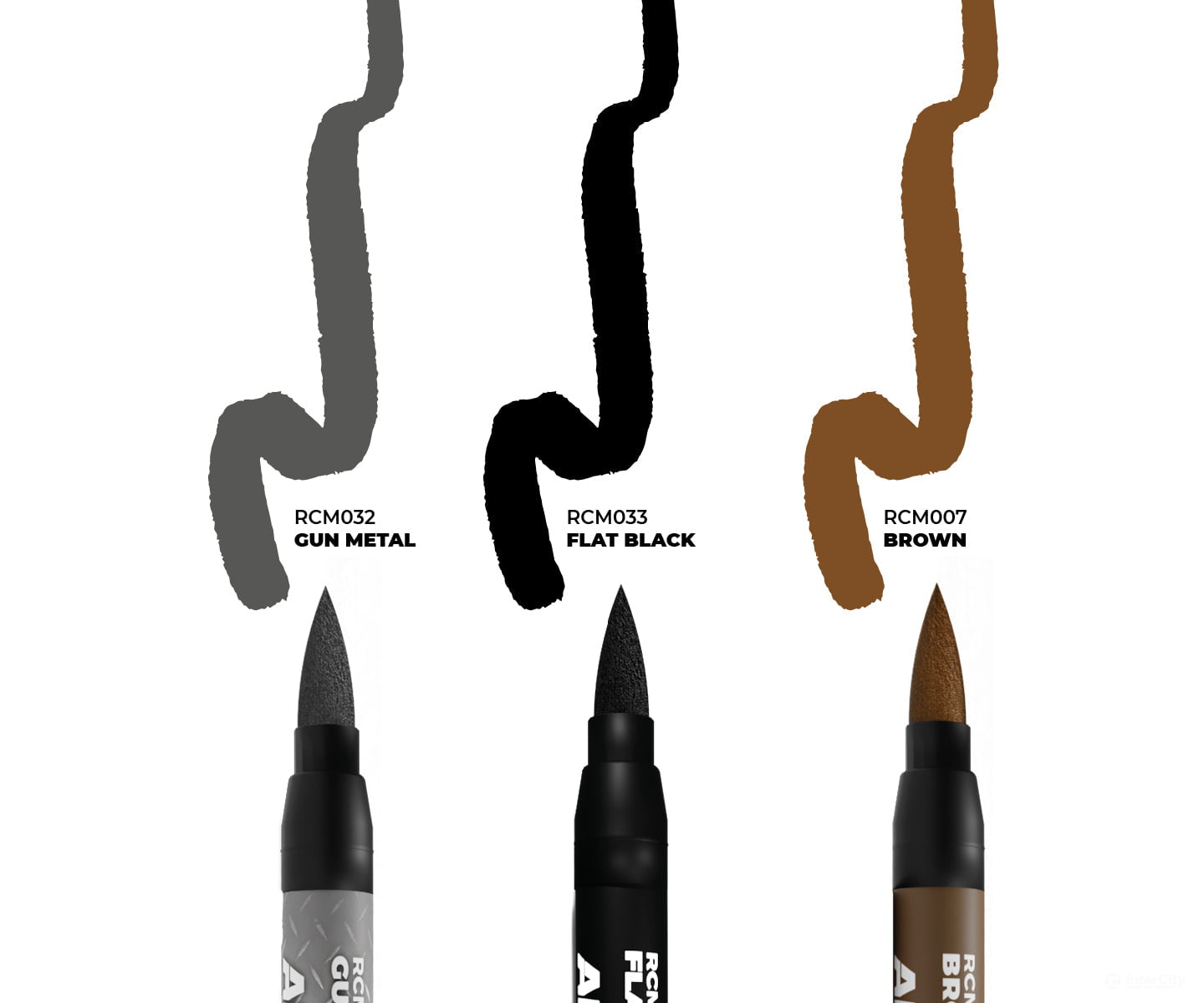 AK Interactive Real Color RC Markers RCM103 German WWII Colors Set (3 Markers - RCM017 RCM018 RCM020) - Paint