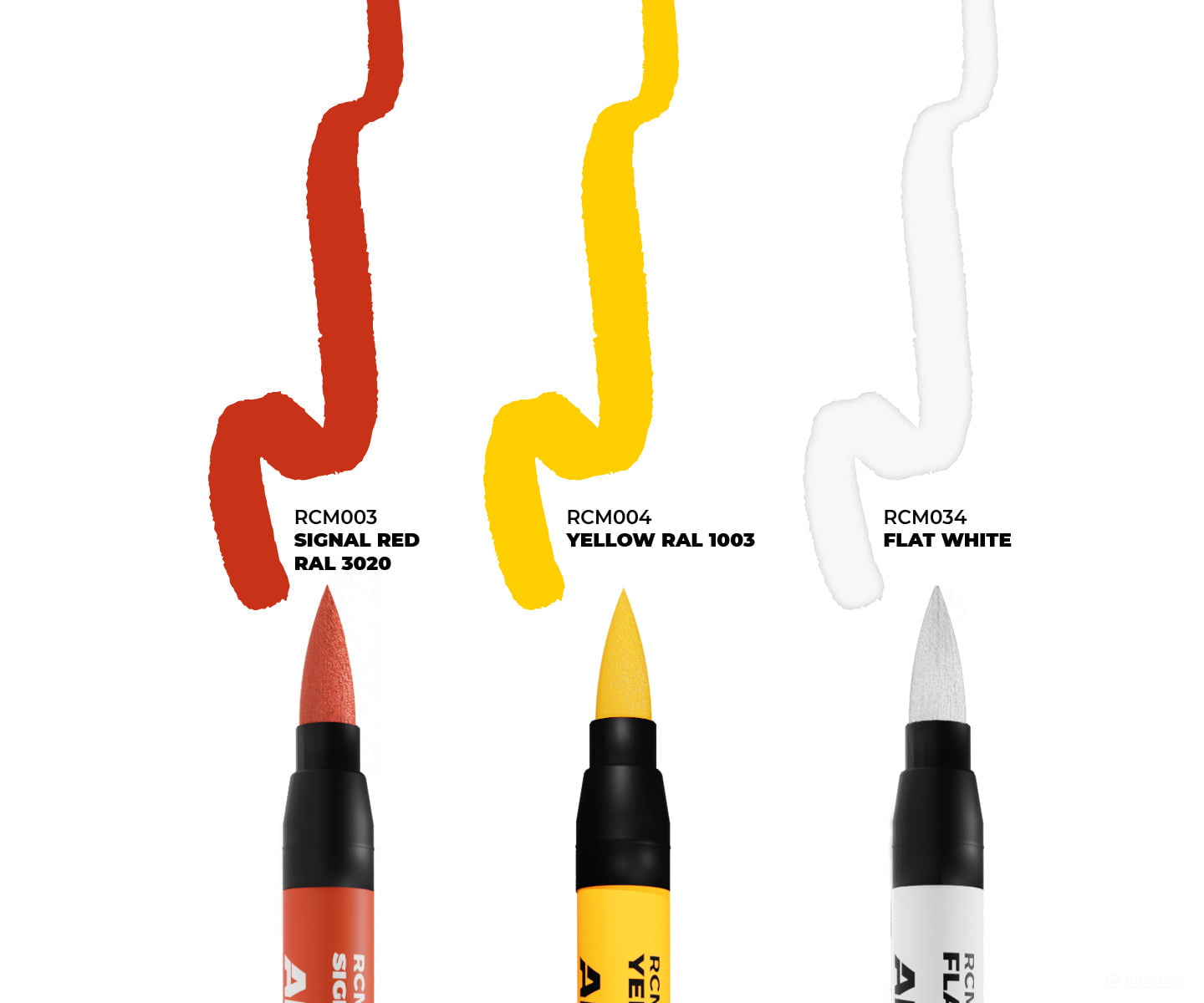 AK Interactive Real Color RC Markers RCM106 Metallic Set (3 Markers - RCM028 RCM031 RCM032) - Paint