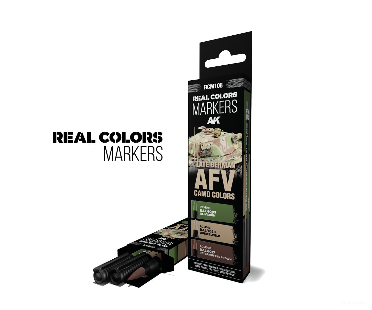 AK Interactive Real Color RC Markers RCM108 Basic Metallic Set (3 Markers - RCM029 RCM030 RCM032) - Paint