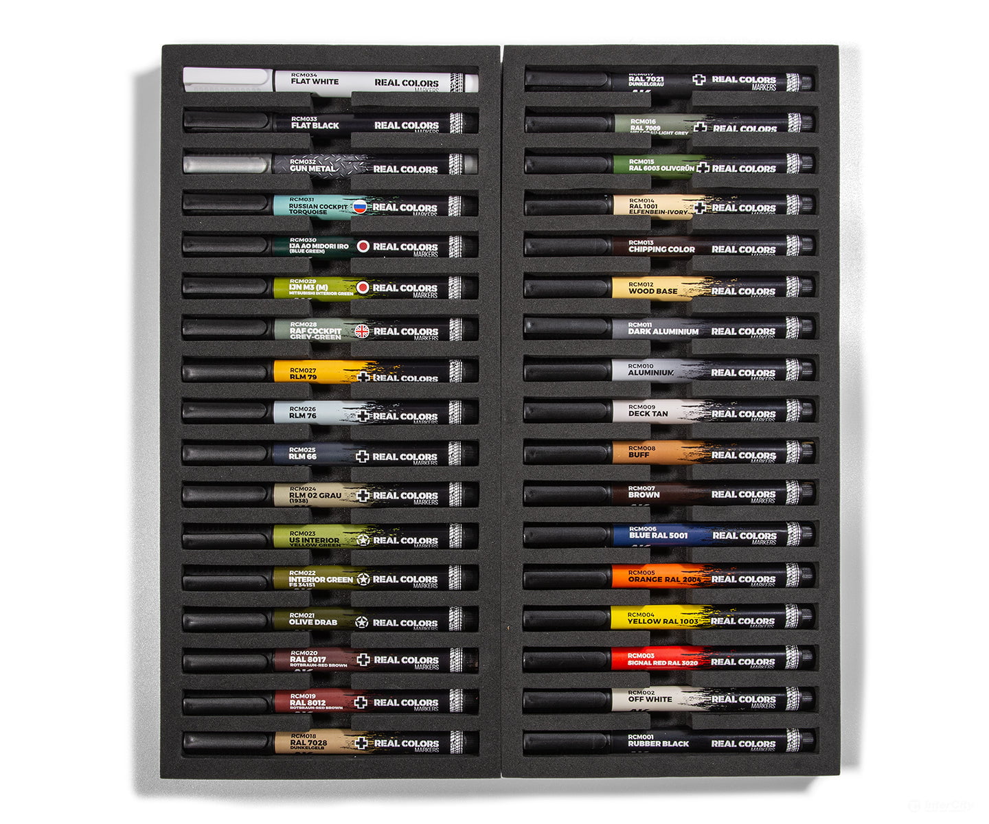 AK Interactive Real Color RC Markers RCM150 Full Set in Box (34 Colors) - Paint