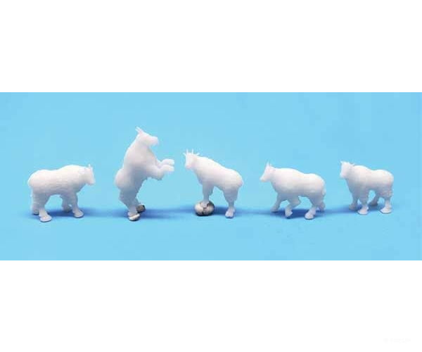 All Scale Miniatures Ho 870964 Unpainted 3D-Printed Figures - Mountain Goats (Assorted) Pkg(5)