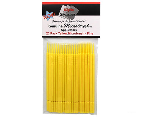 Alpha Abrasives 1301 Micro Brushes Yellow - Fine 25/Pk