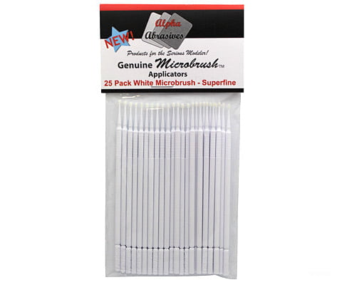 Alpha Abrasives 1303 Micro Brushes White - Superfine 25/Pk