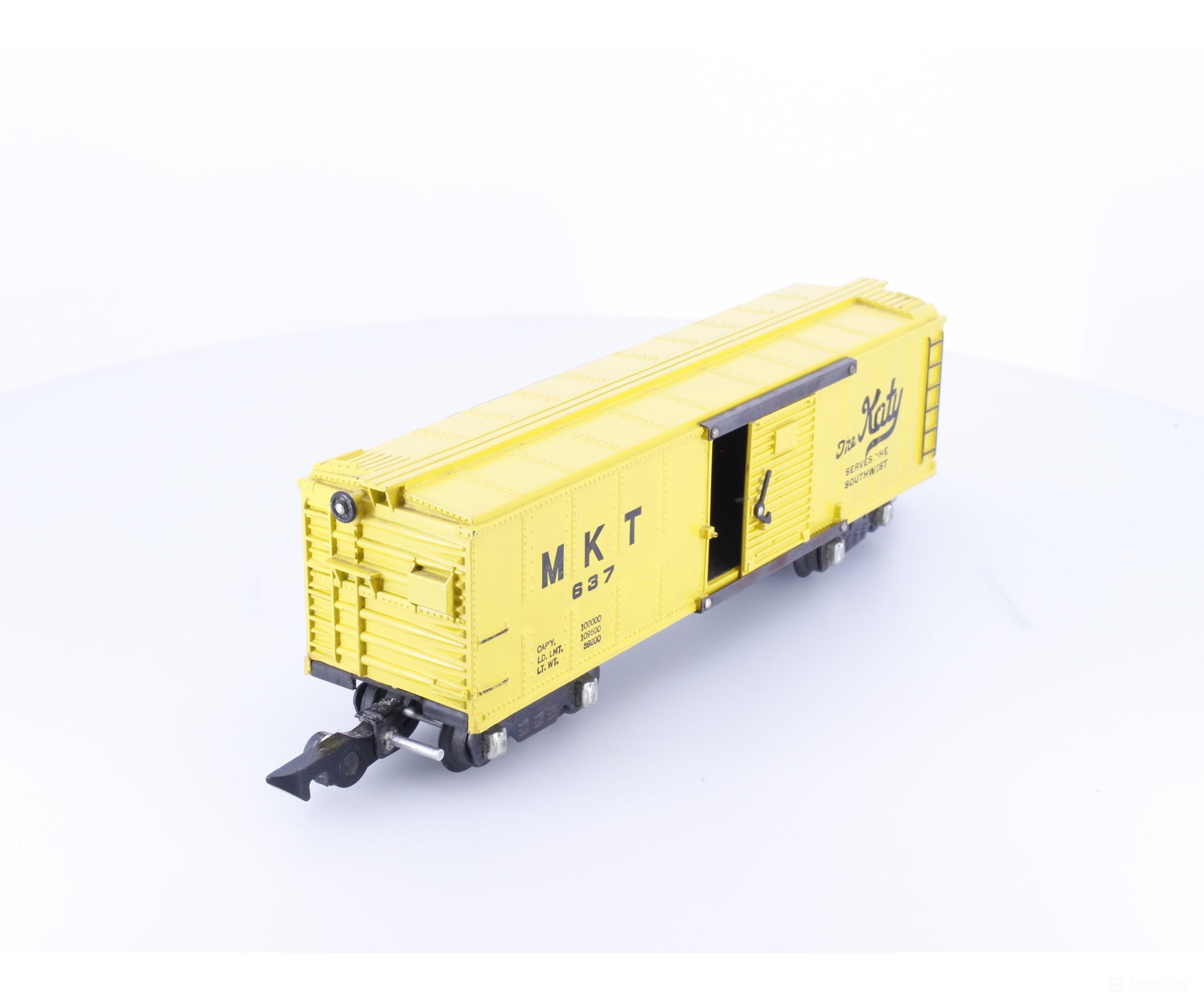 American Flyer Trains 637 S 40’ Single Door Box Car Missouri Kansas Texas Railroad (MKT) 637 - Freight Cars