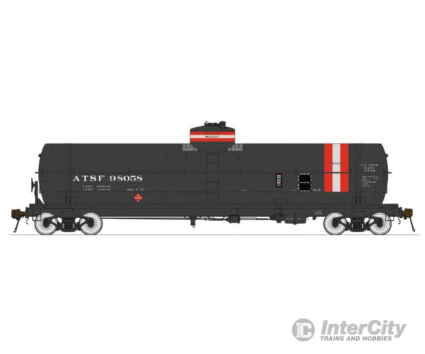 American Limited Models Ho 1831 Gatc Welded Tank Car - Ready To Run -- Santa Fe 98079 (Black Red
