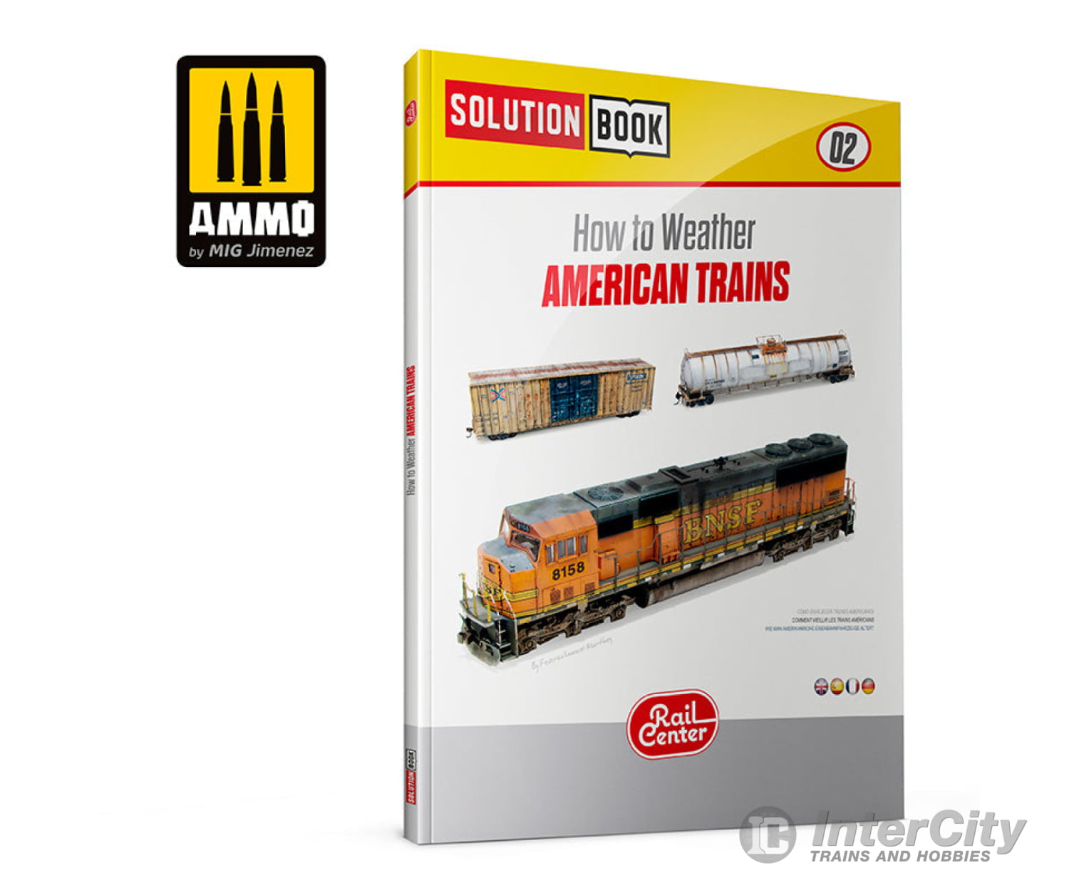 Ammo by Mig 1301 SOLUTION BOOK #02 - AMERICAN TRAINS. All Weathering Products (English) Weathering