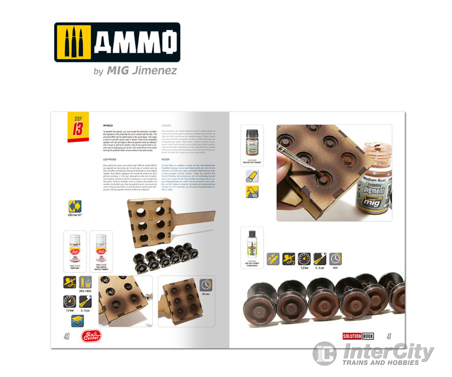 Ammo by Mig 1301 SOLUTION BOOK #02 - AMERICAN TRAINS. All Weathering Products (English) Weathering