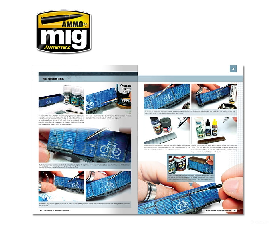 Ammo By Mig Amig6250 Modelling School: Railway Painting Realistic Trains (English) Weathering