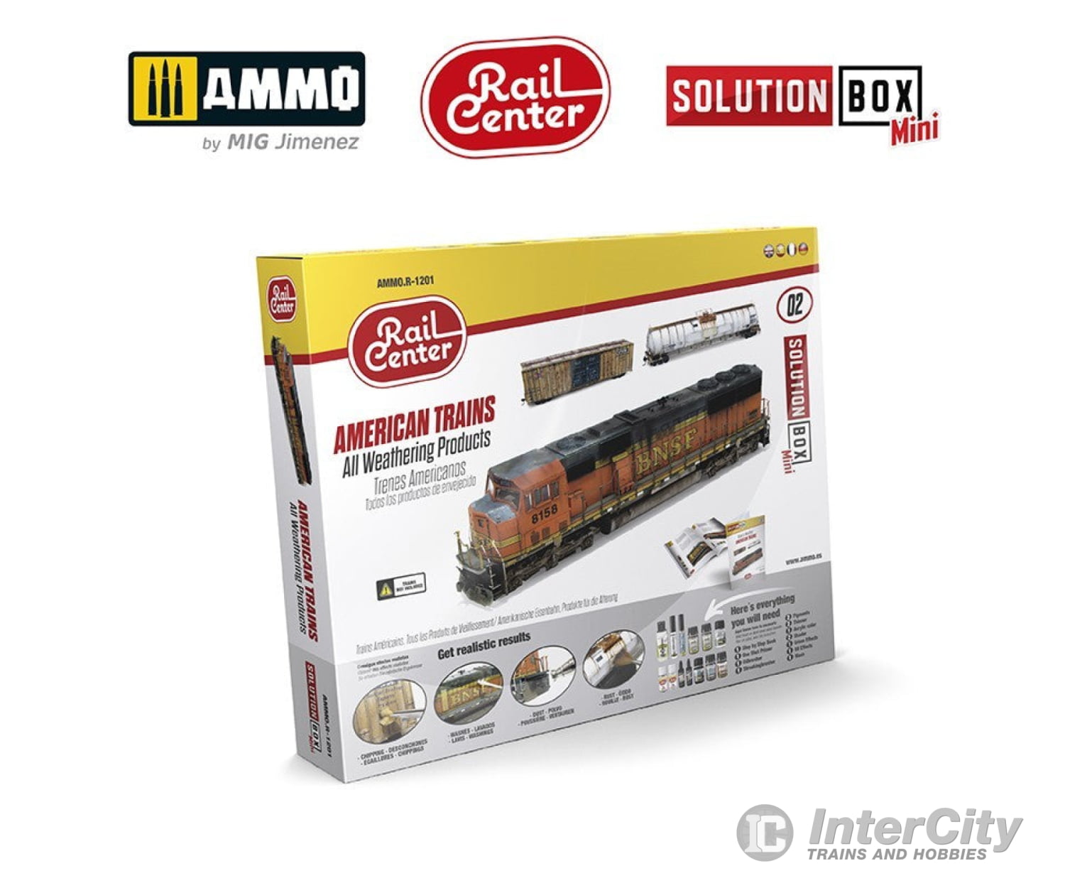 Ammo By Mig Amigr-1201 Rail Center Solution Box Mini #02 – American Trains Weathering Set