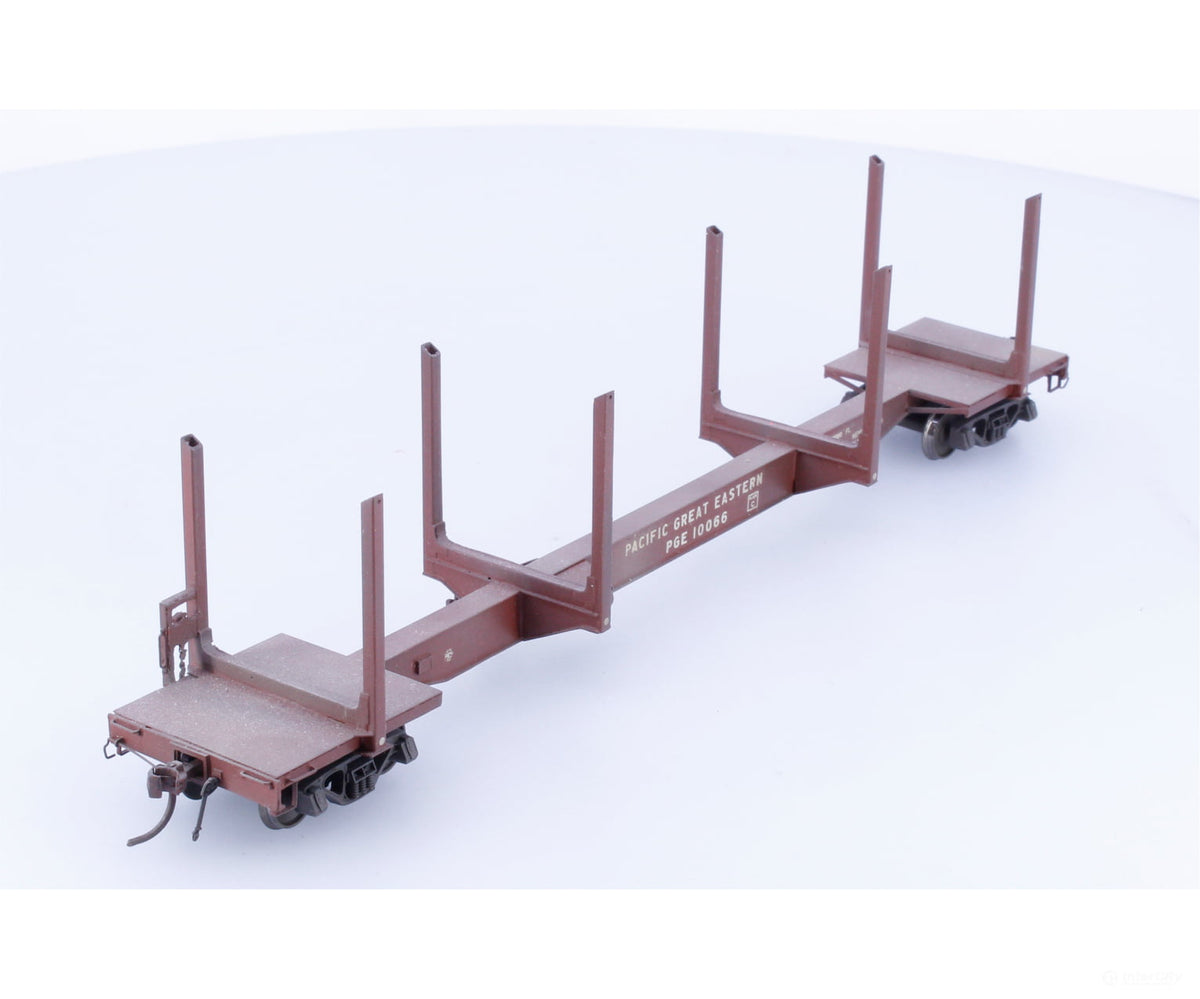 Andy W. Scale Models SKELLC HO Custom Built Skeleton Log Car Pacific Great Eastern (PGE) 10066 - Freight Cars