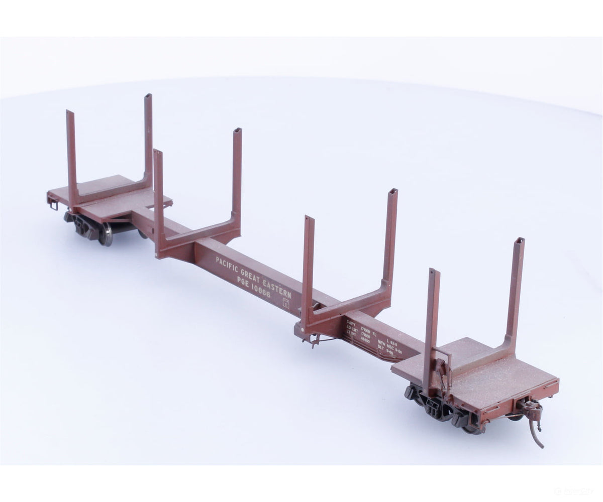 Andy W. Scale Models SKELLC HO Custom Built Skeleton Log Car Pacific Great Eastern (PGE) 10066 - Freight Cars