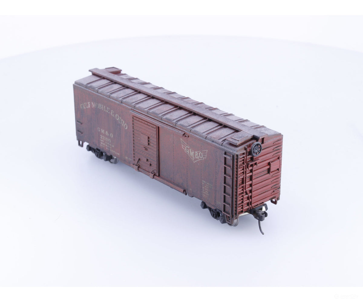 Athearn 1201 HO 40’ Box Car Weathered Gulf Mobile & Ohio (GMO) 21190 - Freight Cars