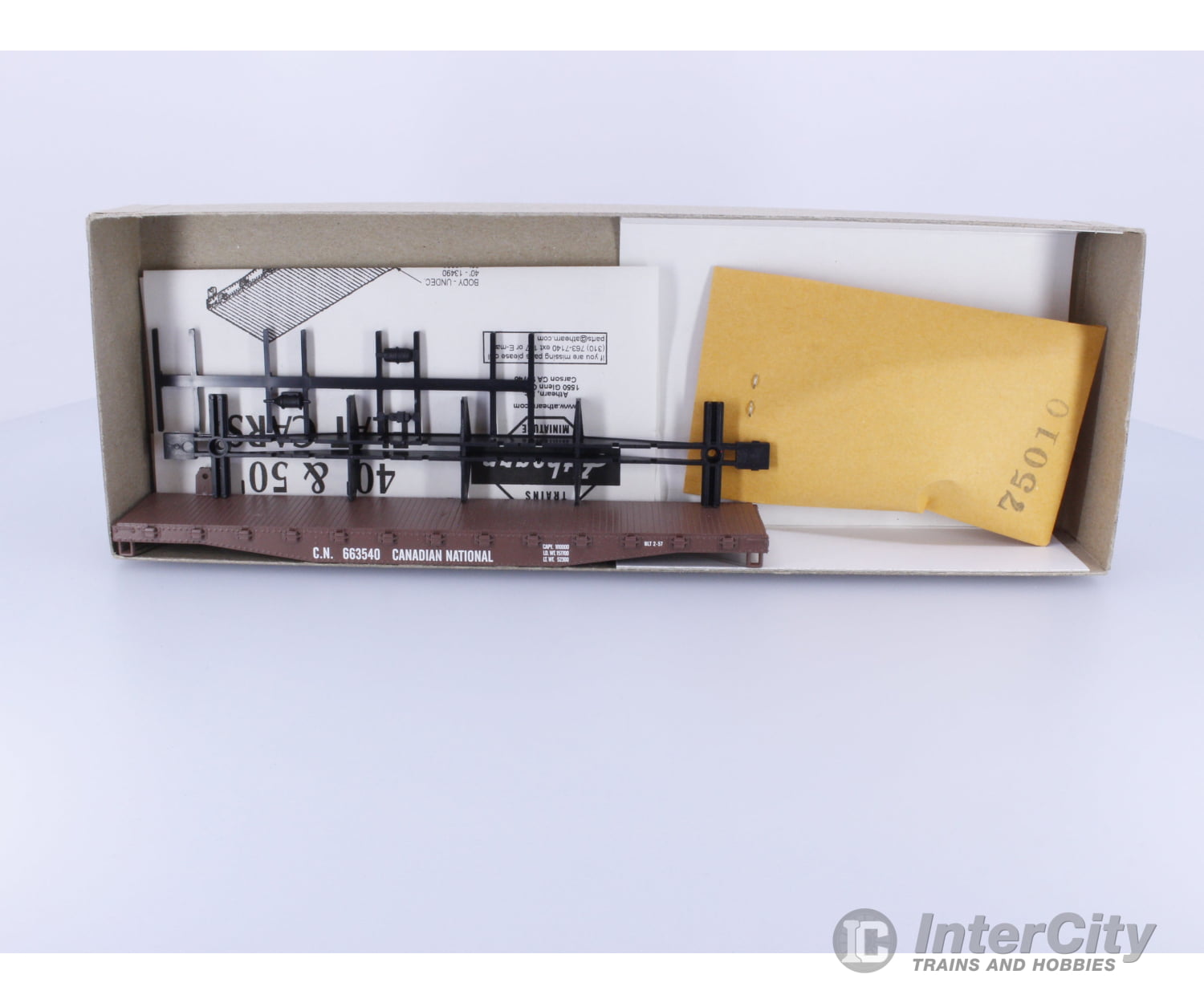 Athearn 1435 HO 50’ Flat Car Kit Canadian National (CN) 663540 Freight Cars