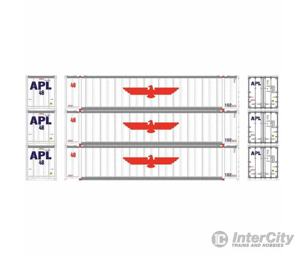 Athearn 17677 # N 48’ Container Apl (3) Mib Freight Loads & Containers