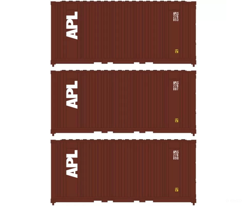 Athearn 17693 N 20’ Corrugated Container Apl (3) Freight Loads & Containers