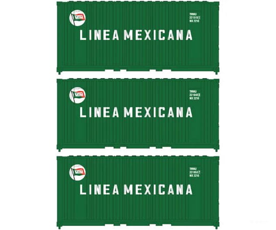 Athearn 17696 N 20’ Corrugated Container Lineamex(3) Freight Loads & Containers
