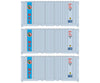 Athearn 17697 Ath17697 20’ Corrugated Container Mosk (3) N Scale Freight Loads & Containers
