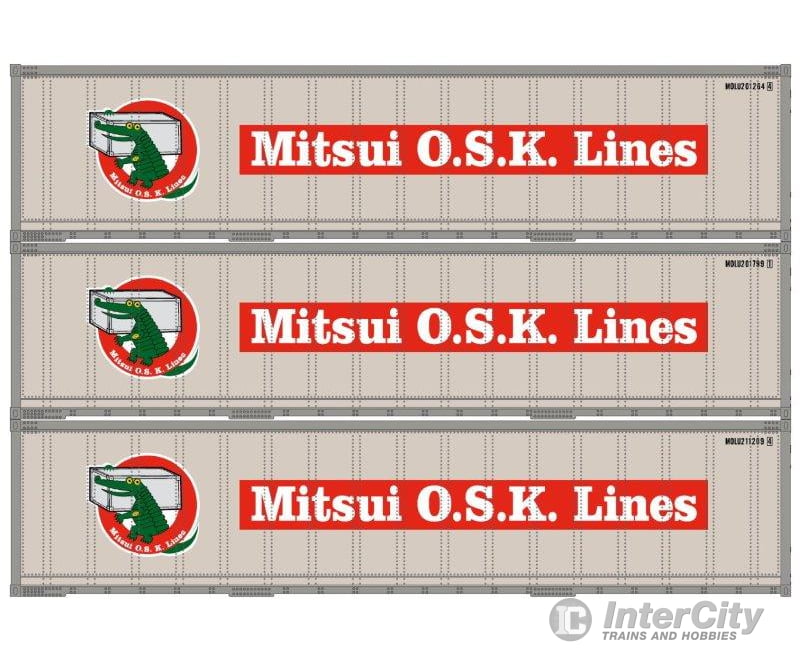 Athearn 17703 N Scale 40’ Smooth Side Container Mitsui 3 Pack Freight Loads & Containers