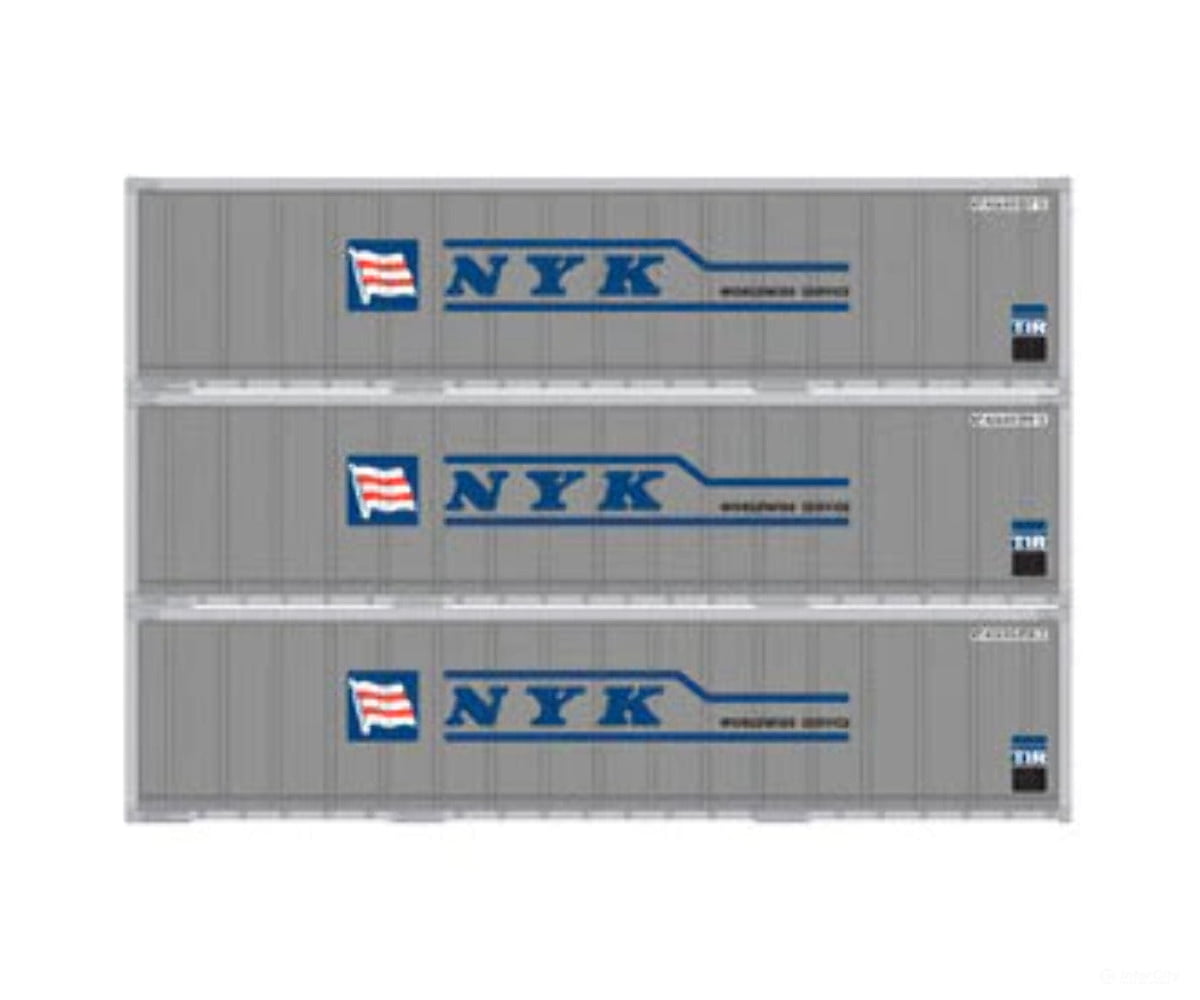 Athearn 17705 N Scale 40’ Smooth Side Container Nyk 3 Pack Freight Loads & Containers