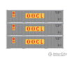Athearn 17706 N Scale 40’ Smooth Side Container Oocl 3 Pack Freight Loads & Containers